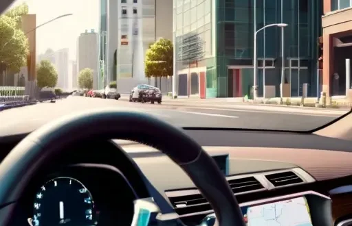 Современный автомобиль с системами помощи водителю, индикаторы ADAS на приборной панели